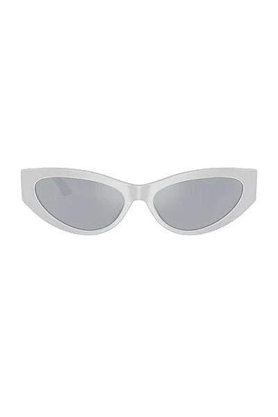 Versace Greca Strass Cat-eye Sunglasses In Silver