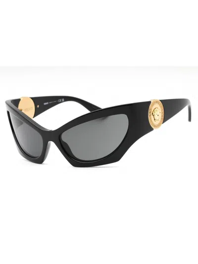 Versace Cat Eye Women's Designer Sunglasses In Gb1/87 - Black / Dark Grey