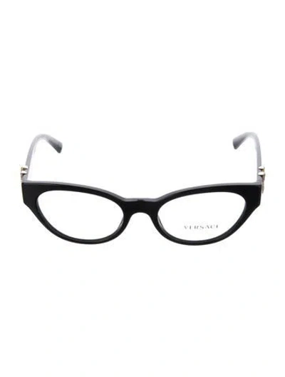 Pre-owned Versace Cat-eye Eyeglasses In Black