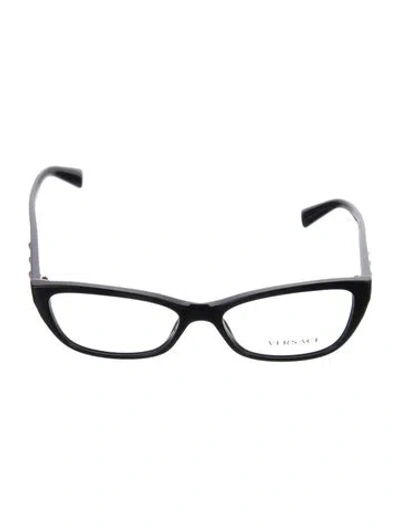 Pre-owned Versace Cat-eye Eyeglasses In Black