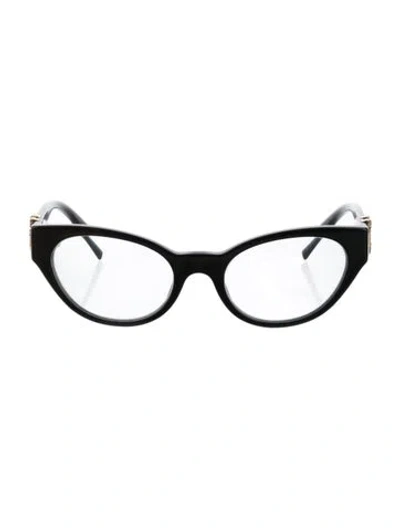 Pre-owned Versace Cat-eye Eyeglasses In Black