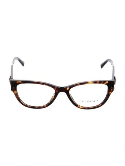 Pre-owned Versace Cat-eye Eyeglasses In Brown