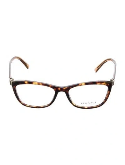 Pre-owned Versace Cat-eye Eyeglasses In Brown