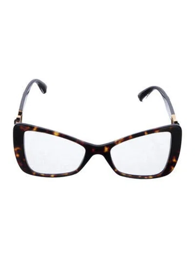 Pre-owned Versace Cat-eye Eyeglasses In Brown