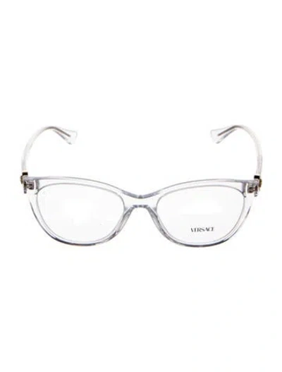 Pre-owned Versace Cat-eye Eyeglasses In Clear/neutrals