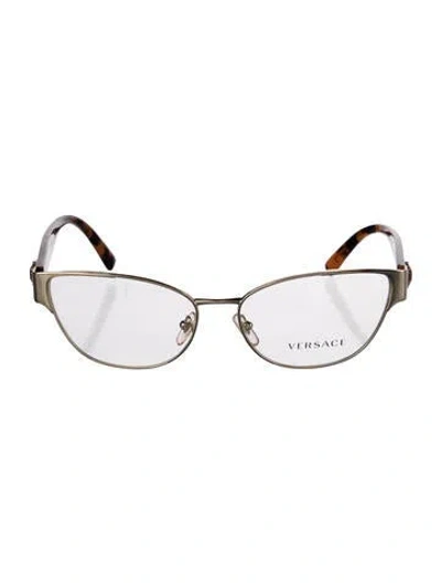 Pre-owned Versace Cat-eye Eyeglasses In Gold