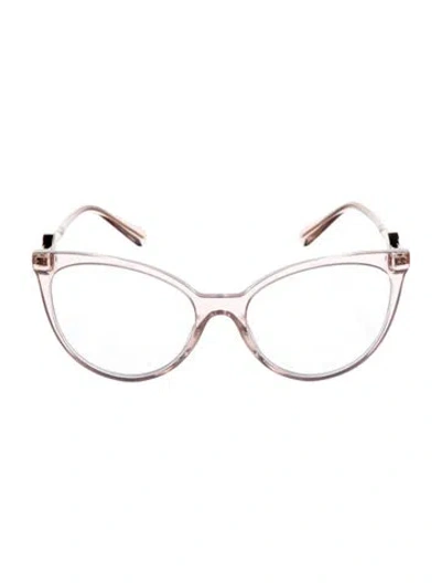 Pre-owned Versace Cat-eye Eyeglasses In Gold/pink
