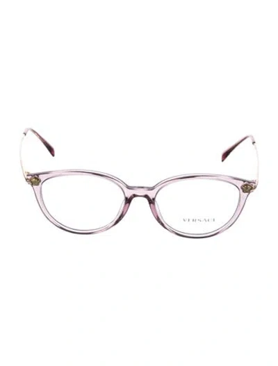 Pre-owned Versace Cat-eye Eyeglasses In Purple