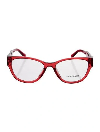Pre-owned Versace Cat-eye Eyeglasses In Red