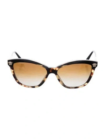 Pre-owned Versace Cat-eye Gradient Sunglasses In Black
