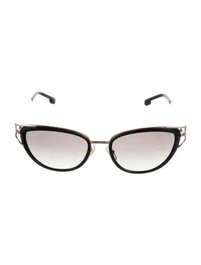 Pre-owned Versace Cat-eye Gradient Sunglasses In Black/gold