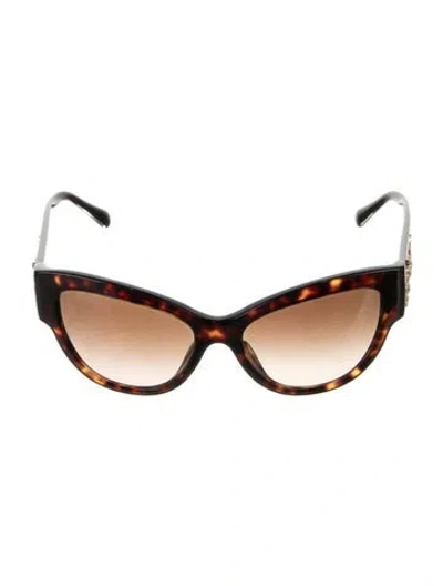 Pre-owned Versace Cat-eye Gradient Sunglasses In Brown