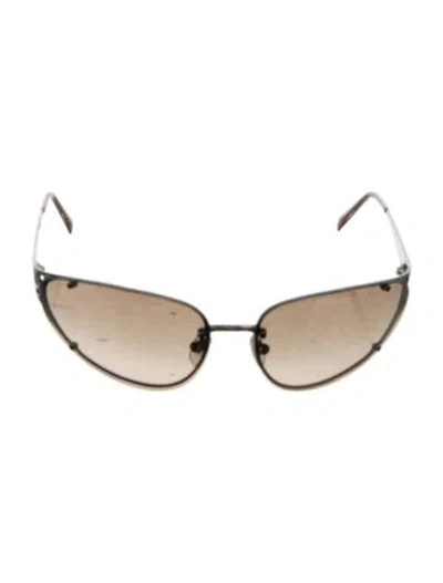 Pre-owned Versace Cat-eye Gradient Sunglasses In Silver