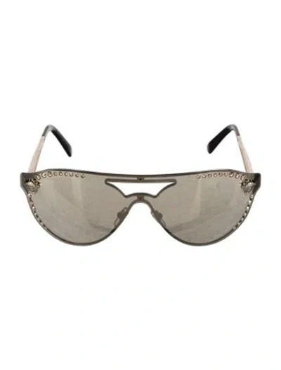 Pre-owned Versace Cat-eye Mirrored Sunglasses In Gold