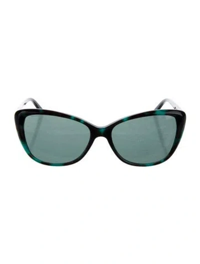 Pre-owned Versace Cat-eye Tinted Sunglasses In Black