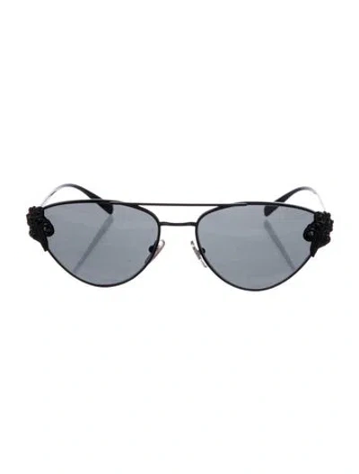 Pre-owned Versace Cat-eye Tinted Sunglasses In Black