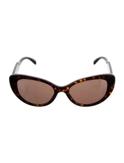 Pre-owned Versace Cat-eye Tinted Sunglasses In Brown