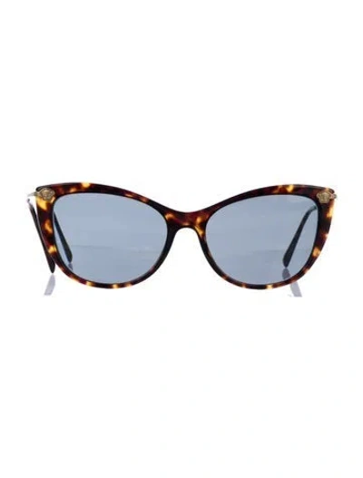 Pre-owned Versace Cat-eye Tinted Sunglasses In Brown
