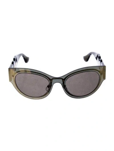Pre-owned Versace Cat-eye Tinted Sunglasses In Gold