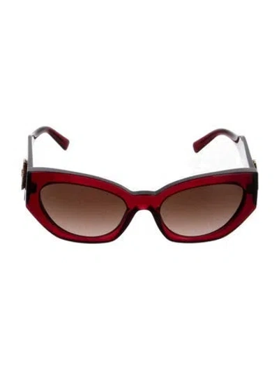 Pre-owned Versace Cat-eye Tinted Sunglasses In Red