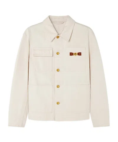 VERSACE VERSACE LOGO PATCH DENIM JACKET