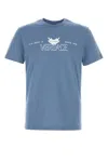 Versace T-shirt In Cotone Ceruleo  Uomo In Blue