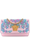 Versace Chai Vitello Technicolor Baroque Print Medusa Wallet On Chain  Crossbody (authentic Pre-love