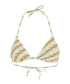 Versace Foulard Print Triangle Bikini Top In White