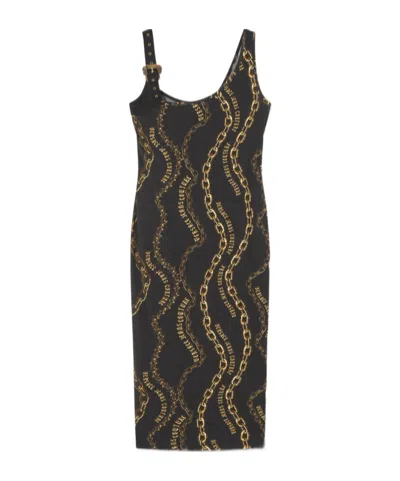 Versace Chain Couture Dress In Black