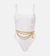 Versace Foulard Print One Piece Swimsuit In White