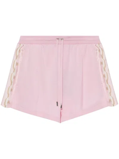 Versace Chain-link Detail Shorts In Pink