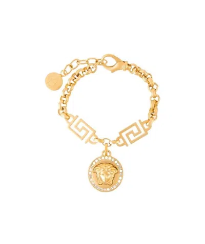 Versace Chain-link Medusa Charm Bracelet In Yellow