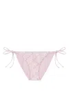 Versace Pink Silk Bikini Briefs With Graphic Print In Pink