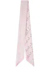 Versace Chain Link-print Scarf In Pink