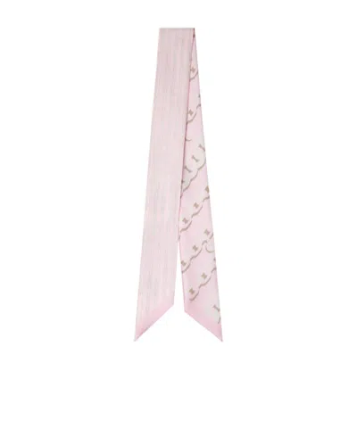 Versace Chain Link-print Scarf In Pink+print