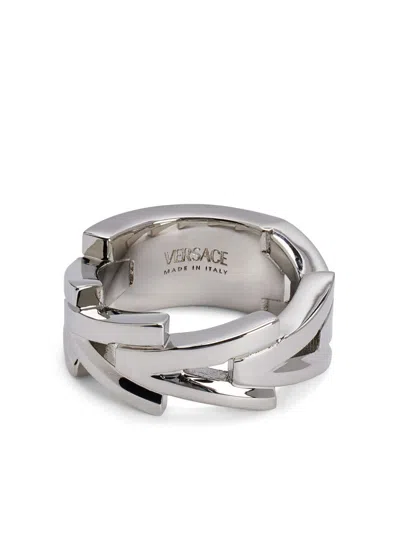 Versace Chain-link Ring In Silver