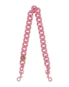 Versace Chain-link Shoulder Strap Woman Bag Strap Pink Size - Plastic In Pink