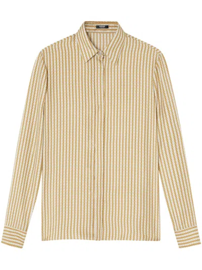 Versace Chain-print Shirt In Neutrals