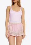 Versace Chain Print Shorts In Pink