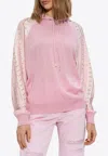 Versace Chain-print Wool Hoodie In Pink