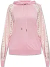 Shop Versace Chain-print Wool Hoodie In Pink