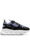 Versace Chain Reaction 2 "black/light Blue" Sneakers In Black