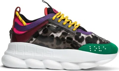 Pre-owned Versace Chain Reaction 2 Chainz Leopard (women's) Sneakers In Color/grey