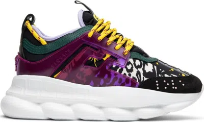 Pre-owned Versace Chain Reaction 2 Chainz Snow Leopard (women's) Sneakers In Color/violet
