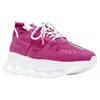Versace Chain Reaction Blowzy All Pink Suede Low Top Chunky Sneaker Eu42 In Pink