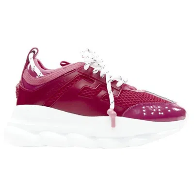 Pre-owned Versace Chain Reaction Fuschia Pink White Chunky Sneaker Eu36 Us6