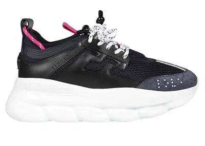 Pre-owned Versace Chain Reaction Nights (women's) Sneakers In Black/blue/pink