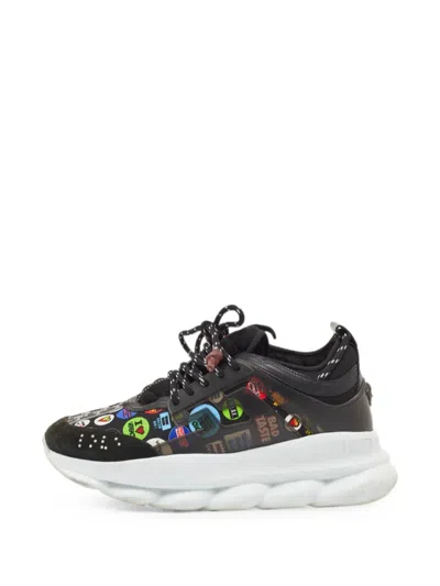Pre-owned Versace Chain Reaction Sneakers In Black