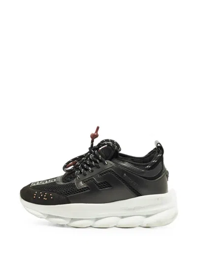 Pre-owned Versace Chain Reaction Sneakers In Black