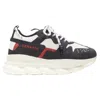 Versace Chain Reaction Suede Mesh Low Chunky Sneaker In Black